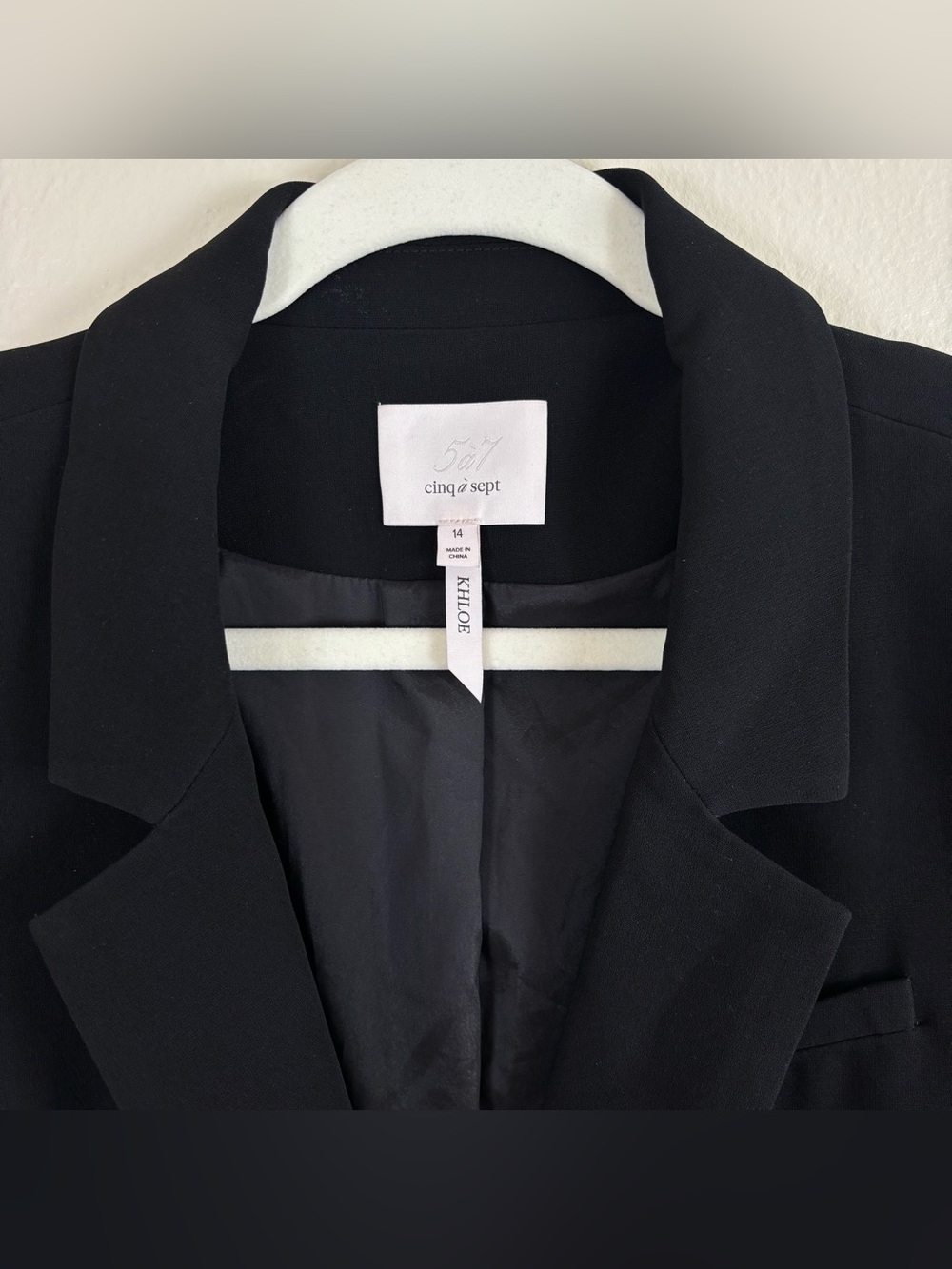Cinq A Sept Khloe Blazer Women’s Size 14 In Black Ruched Sleeve Single Button - Picture 5 of 7